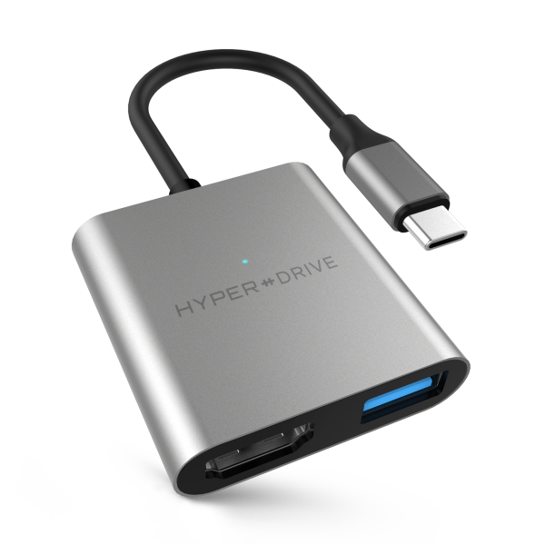 Cổng chuyển Hyperdrive 4k HDMI 3 in 1 USBC Silver(HD 259A-SL)